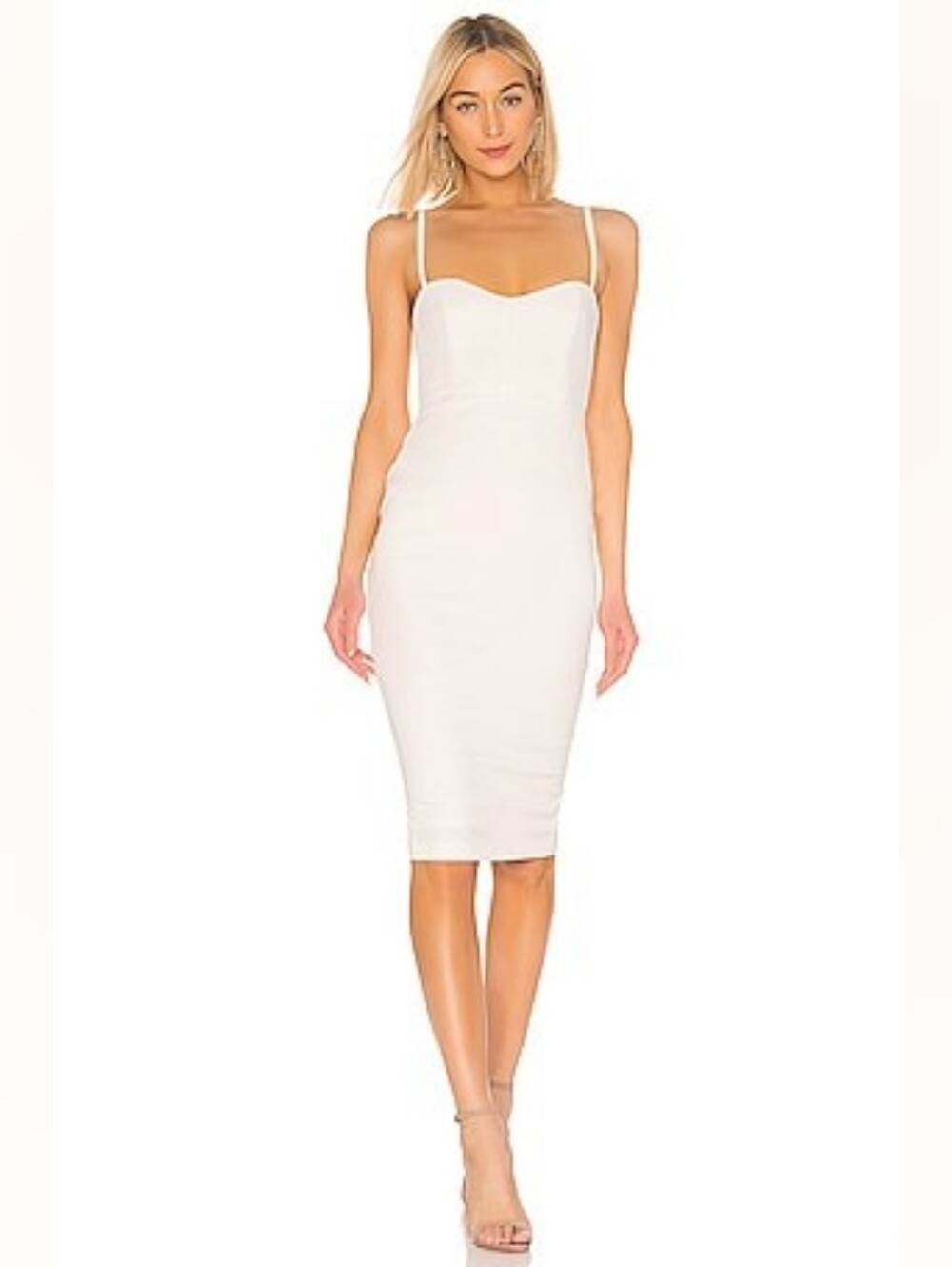Nookie Allure Ivory White Bridal Shower Bachelorette Midi Dress Size Medium